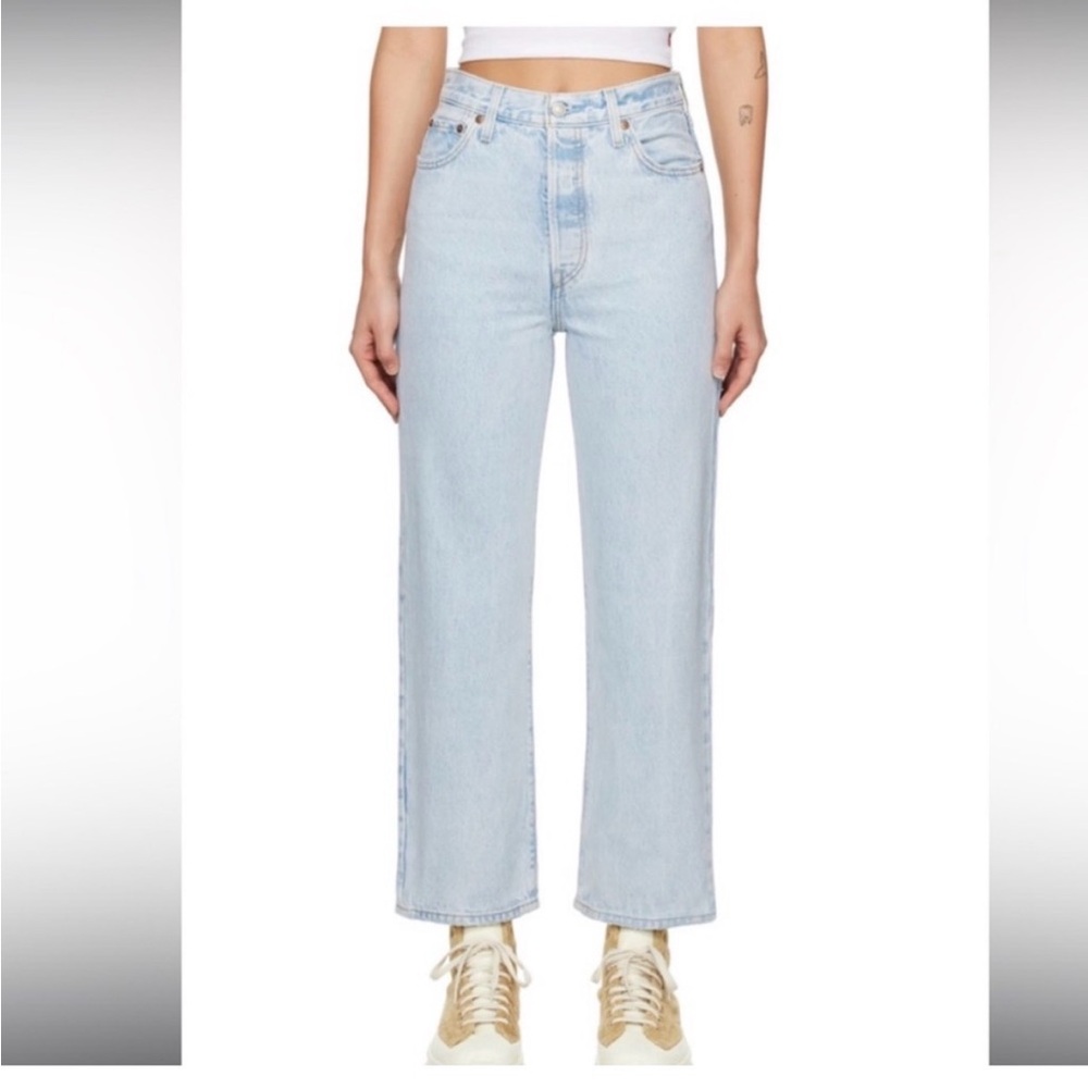 Levi's Premium Ribcage Straight Ankle denim high Rise women jeans Sz 28 x 27
